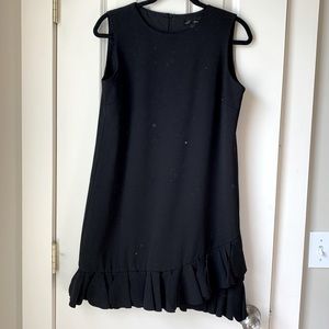 Black aqua dress fringe bottom L